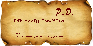 Péterfy Donáta névjegykártya